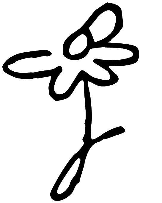 Line drawing of a daisy